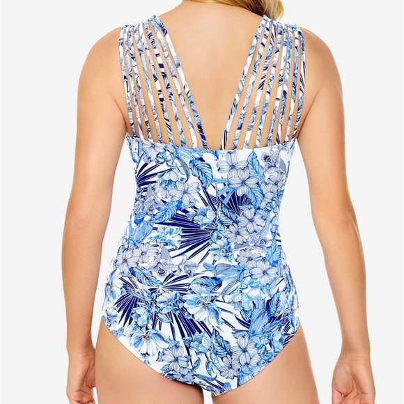 Swim Solutions Strappy One-Piece Swimsuit - Picture 12 of 14
